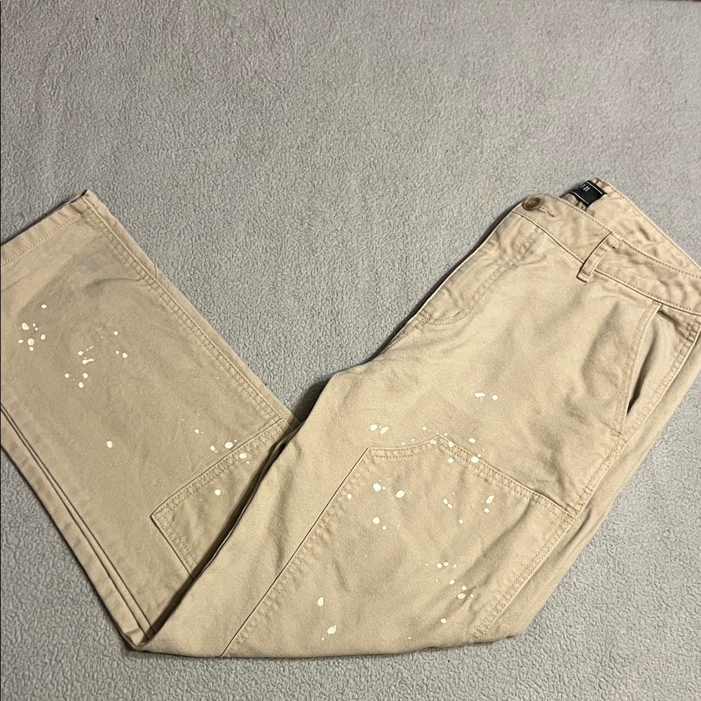 Forever 21 Beige Paint Splatter Cargo Pants Pants